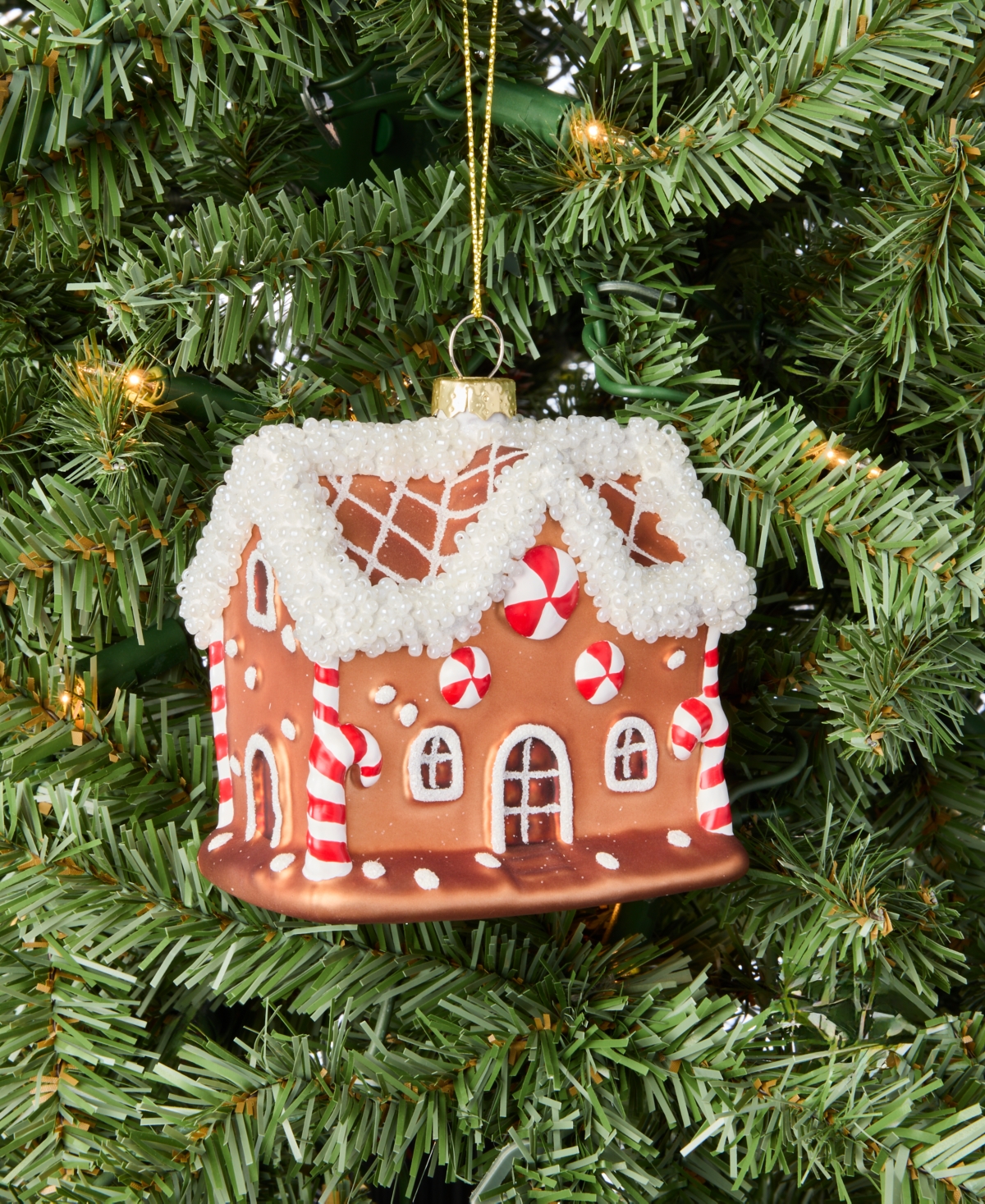 Holiday Lane Gingerbread Village Glass Gingerbread House Ornament, Macy's Exclusive