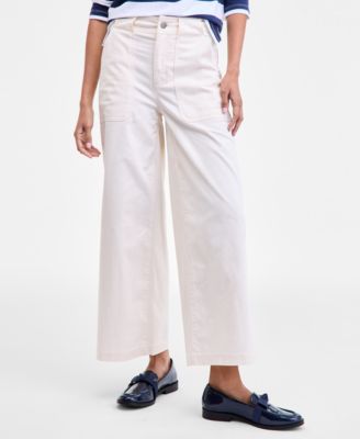 Women's High-Rise Wide-Leg Chino Pants, Macy's Exclusive 