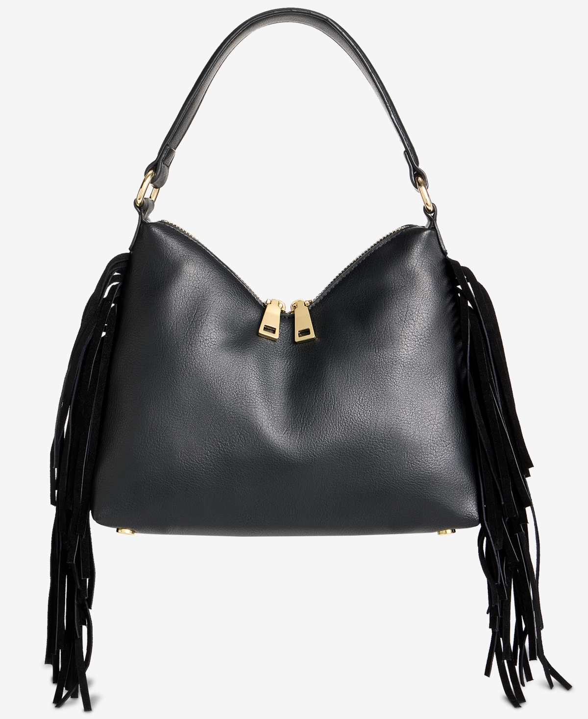 Inc International Concepts Tayviss Fringe Shoulder Bag, Exclusively At Macy's In Black