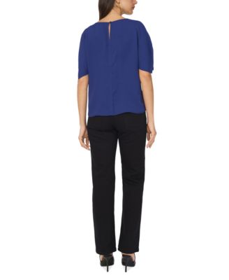 Women's Front-Slit Dolman-Sleeve Blouse