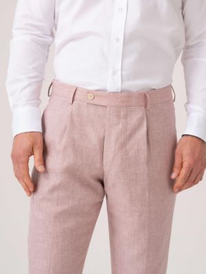 Men's Linen Wool Silk Blend Trousers
