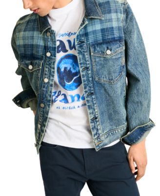 Scotch & Soda Scotch Soda Mens Slim Fit Ralston Pants Graphic T Shirt Denim Trucker Jacket In Blue