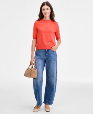 Women's Saddle Short Sleeve Sweater, Macy's Exclusive 