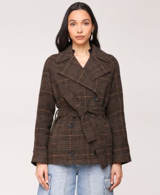 Avec Les Filles - Women's Double-Breasted Belted Coat