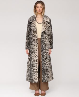 Avec Les Filles - Women's Belted Faux-Fur Maxi Coat