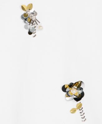 Women's Scattered-Floral-Embellished Cotton T-Shirt, Macy's Exclusive 