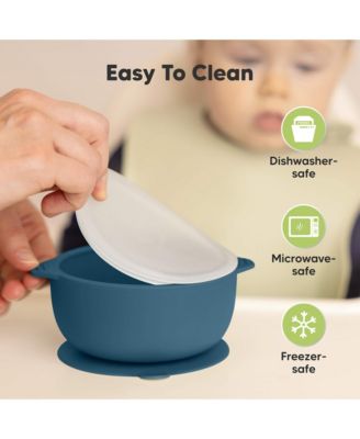 2-Pack Prep Baby Bowls with Suctions & Lids, Silicone Bowls for Baby Boy, Girl, Toddler Suction Bowl, Kids Bowl BPA-Free