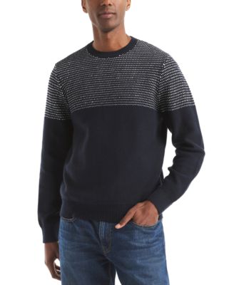 Nautica - Men's Textured Colorblocked Crewneck Sweater
