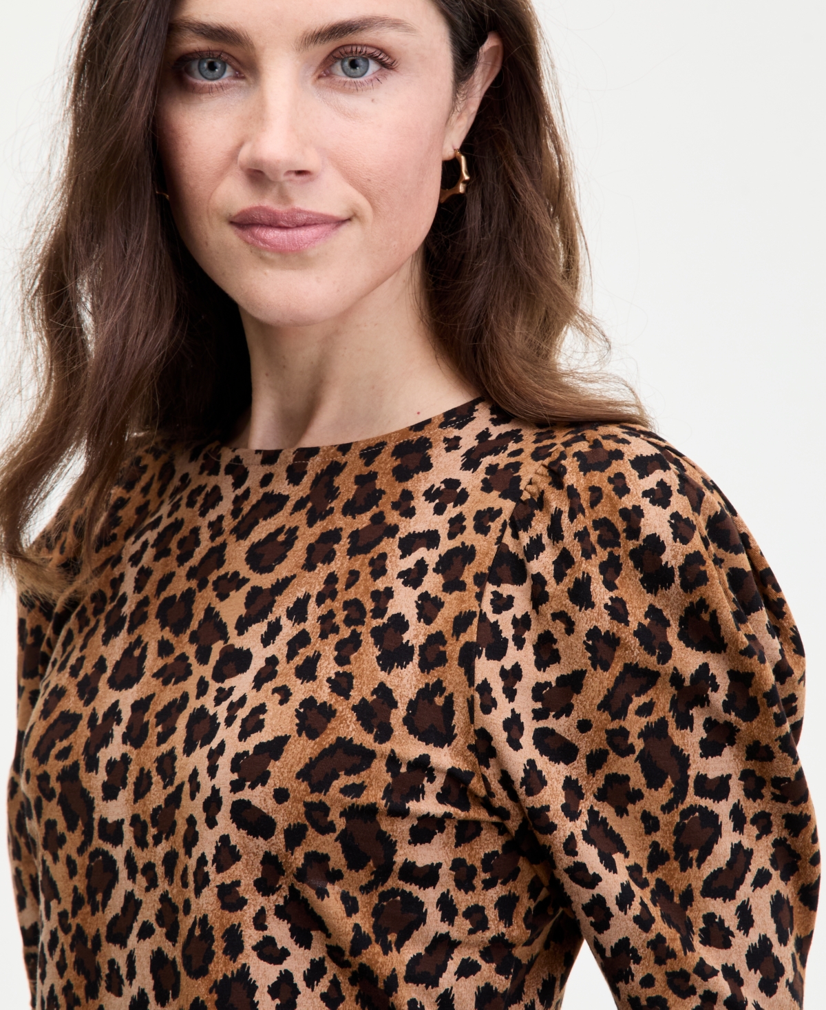 On 34th Women's Puff-shoulder T-shirt, Macy's Exclusive In Brown