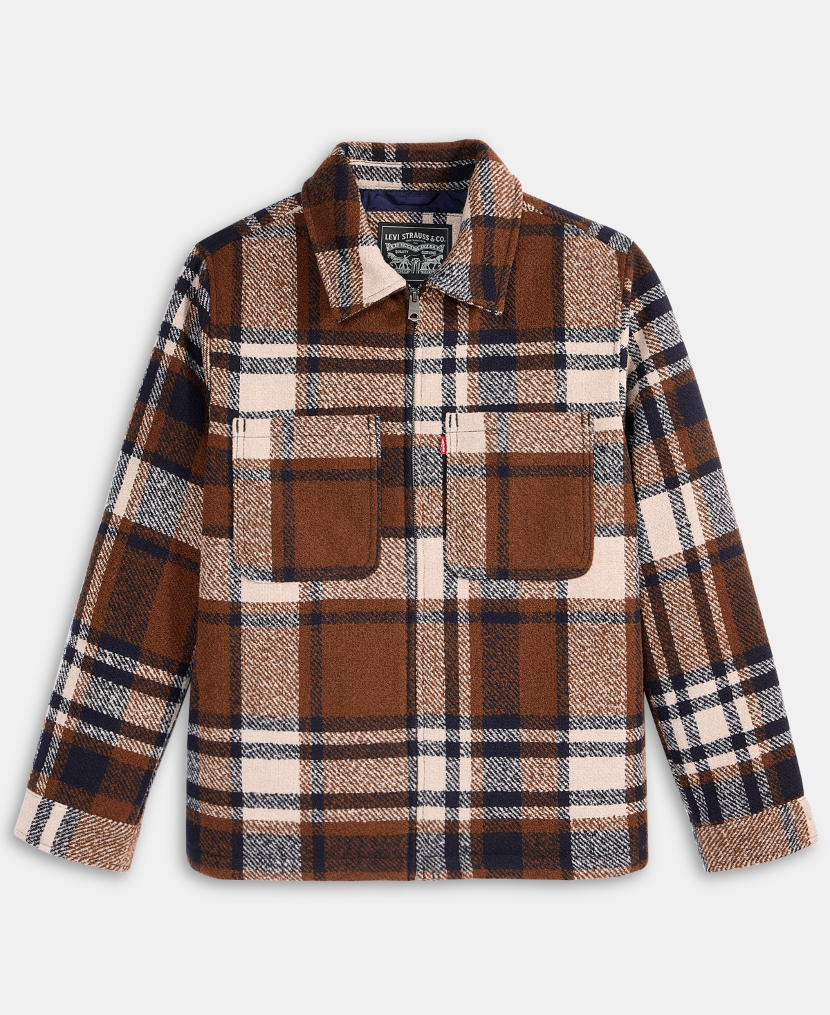 Levi's Men's Plaid Shirt Jacket In Brown