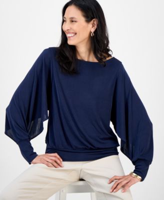 Women's Dolman-Sleeve Draped Boatneck Top, Exclusively at Macy's