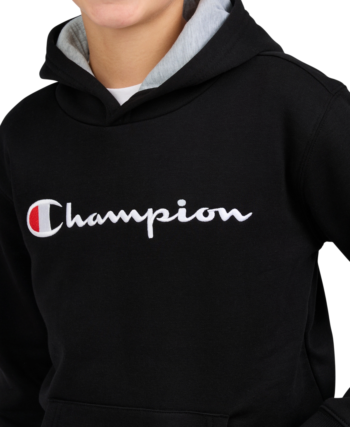 Champion Big Boys Signature Pullover Hoodie In Black