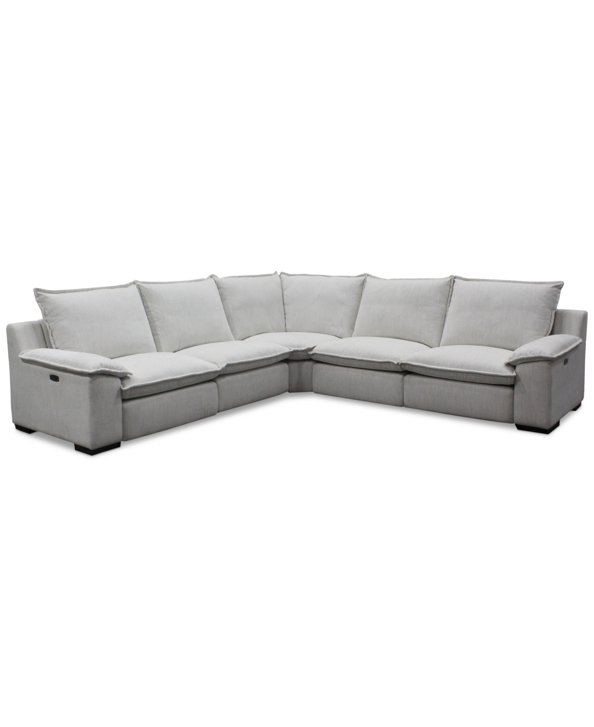 Macy's Borsi 5-pc. Sectional With 2 Power Recliners In Brown