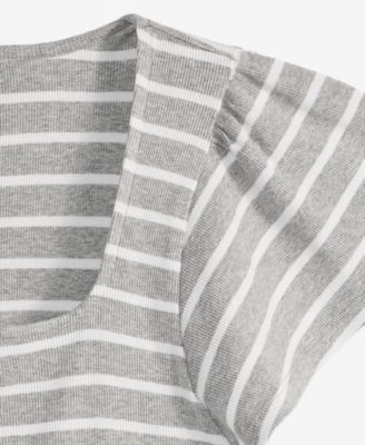 Women's Square-Neck Flutter-Sleeve Ribbed Top, Macy's Exclusive