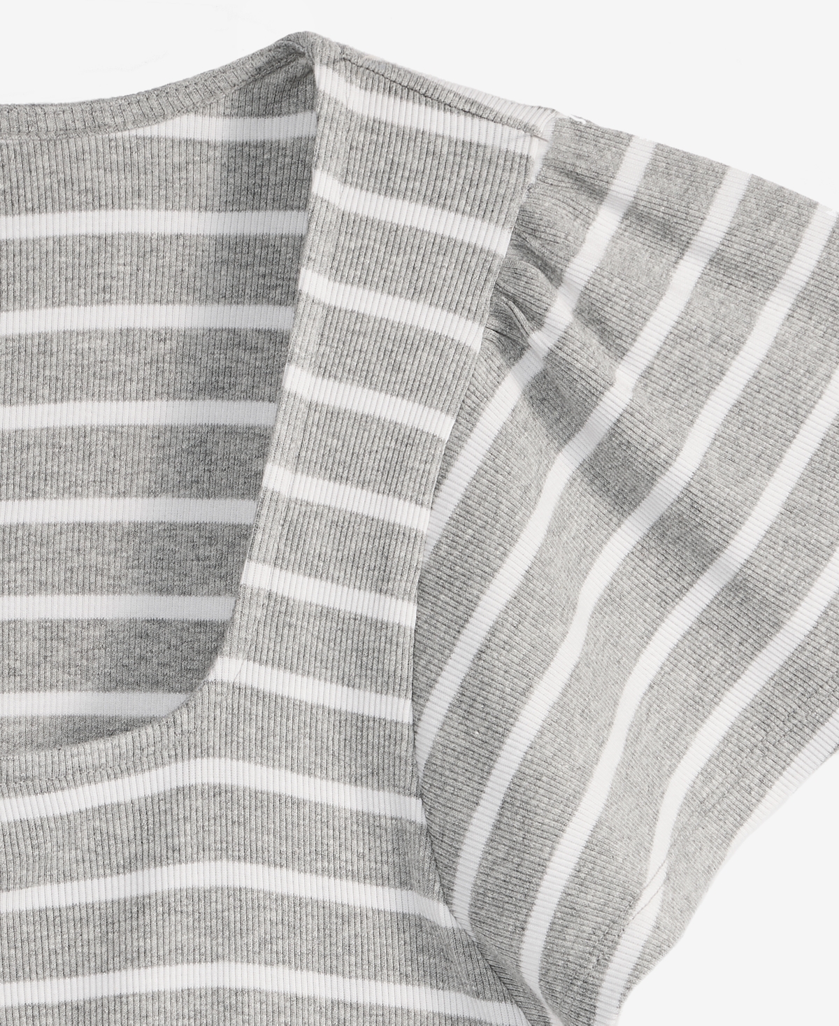 On 34th Women's Square-neck Flutter-sleeve Ribbed Top, Macy's Exclusive In Gray