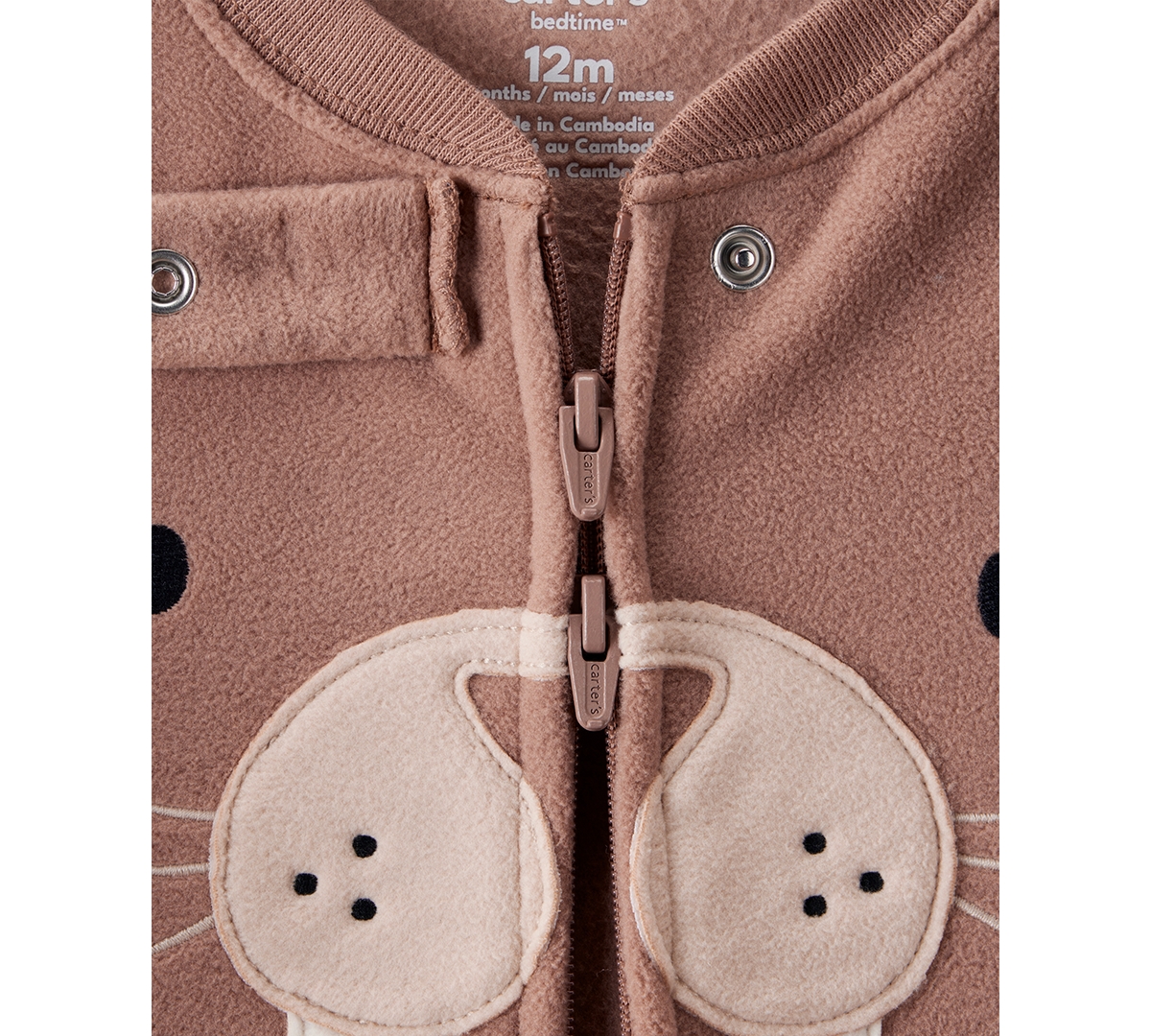 Carter's Baby Boys Walrus Loose-fit 2-way-zip 1-piece Footed Pajamas In Brown