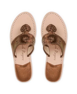 Jacks Flat Sandal - Metallic Nappa