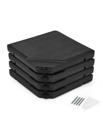 4 Pieces Square Fillable Patio Umbrella Base Set with Handle and Funnel