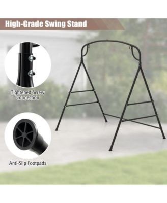 Patio Metal Swing Stand with Double Side Bars and 2-Ring Design