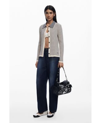 Women's Medium faux leather bowling bag with letters