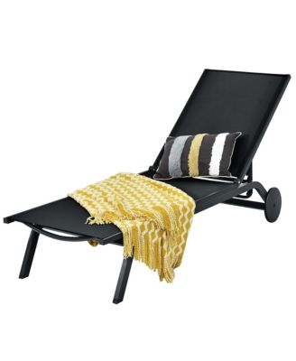 Outdoor Lounge Chair Chaise Reclining Aluminum Fabric Adjustable