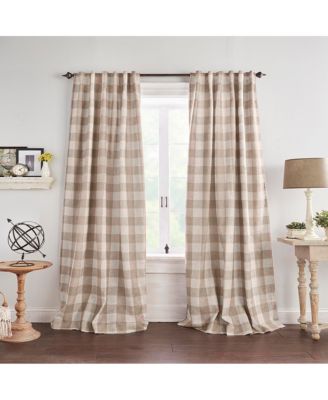 Grainger Buffalo Check Blackout Rod Pocket/Back Tab Curtain Panel