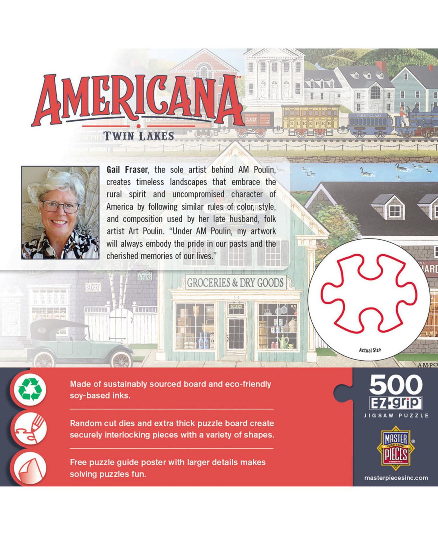 Детская игрушка MasterPieces Puzzles Americana - Twin Lakes 500 Piece EZ Grip Jigsaw Puzzle — фото 3