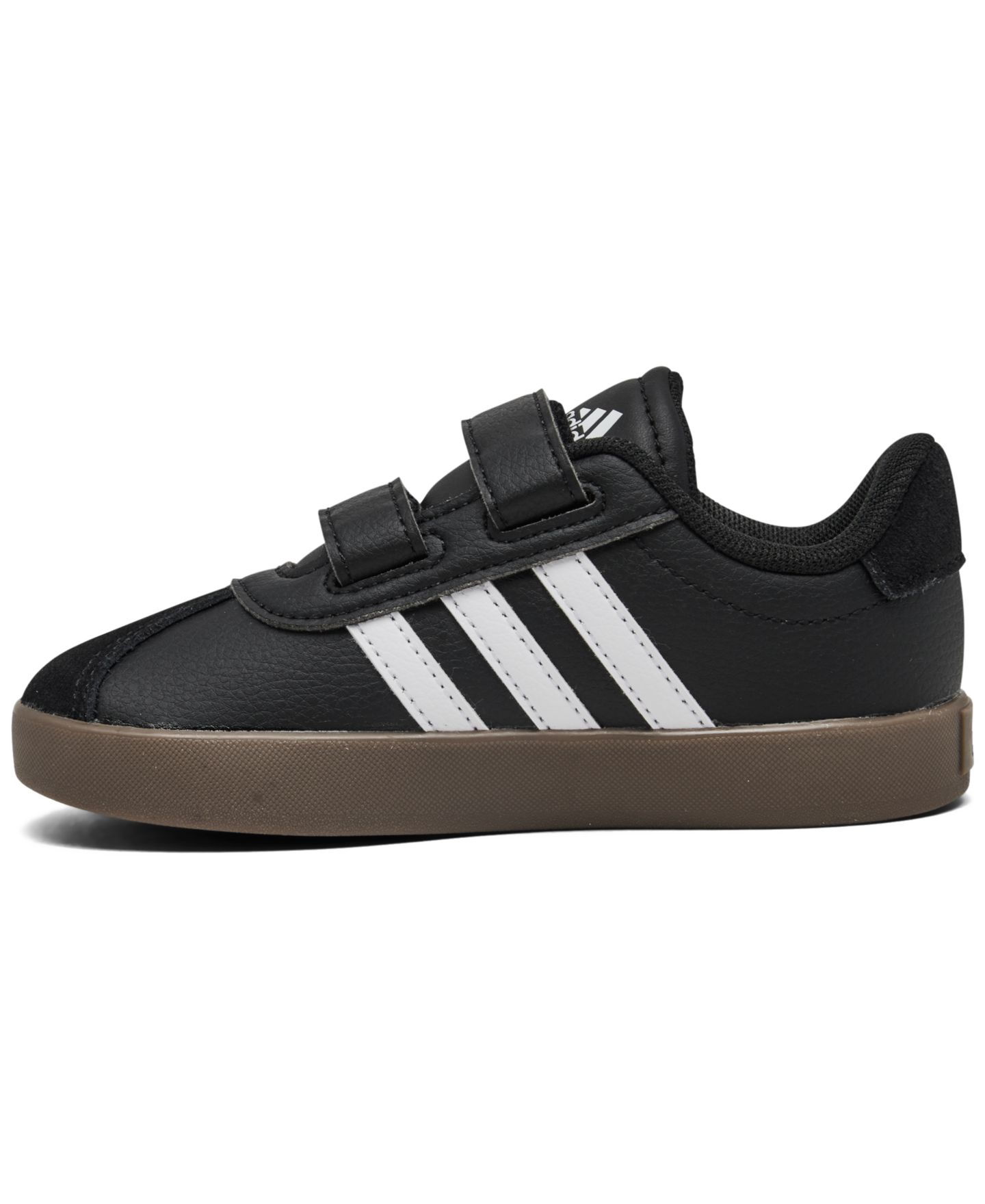 Детские кроссовки adidas VL Court 3.0 Fastening Strap Casual, цвет: Чёрный / Белый — фото 2