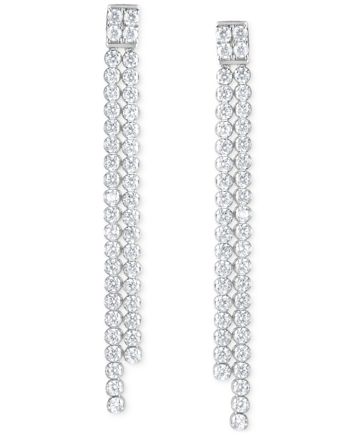 Badgley Mischka Lab Grown Diamond Linear Drop Earrings (1-3/4 Ct. T.w.) In 14k White Gold In Gold