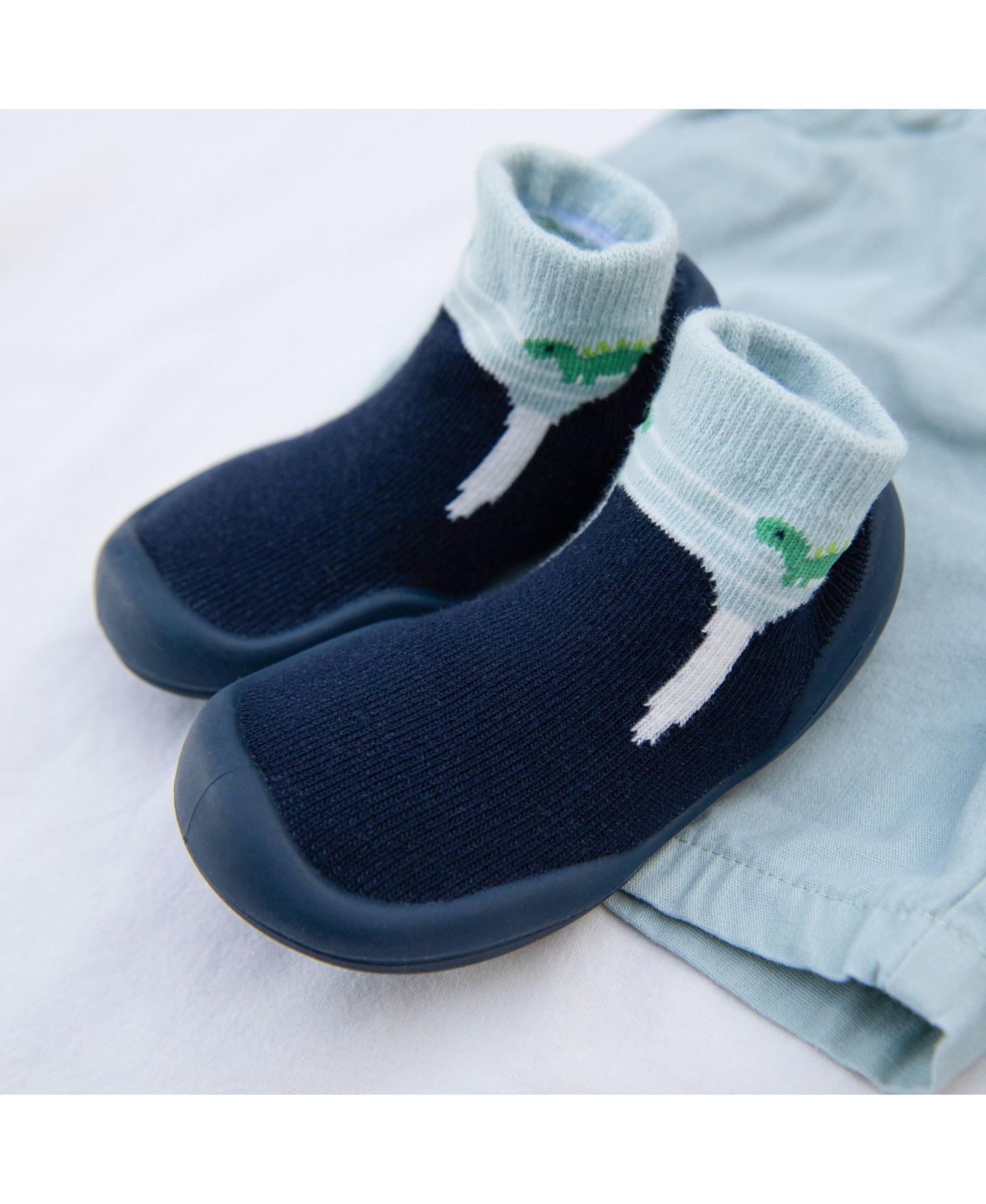 Обувь Komuello First Walk Sock Shoes Navy Dash для мальчиков-малышей — фото 10
