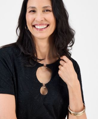 Women's Textured Knit Cutout Top, Exclusively at Macy's