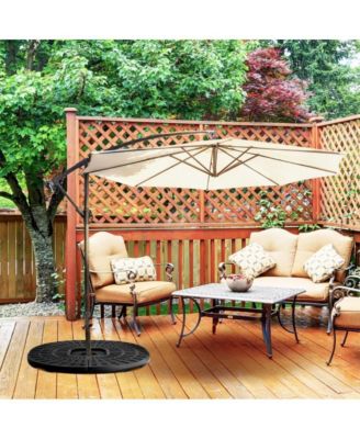 4 Pieces Round Cantilever Umbrella Base with Carry Handles for Garden