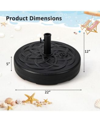 22 Inch Fillable Heavy-Duty Round Patio Umbrella Base Stand