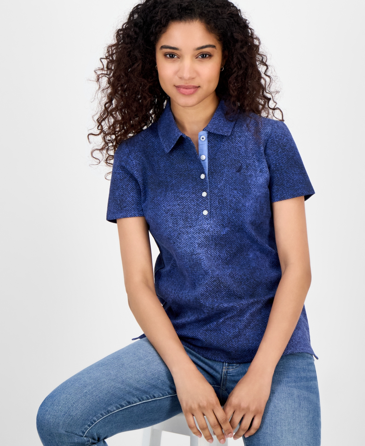 Nautica Jeans Women's Indigo Polo Shirt