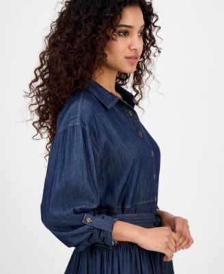 Women's Chambray Tie-Waist Shirtdress