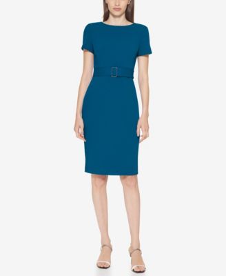 Calvin Klein - Women's Short-Sleeve Scuba Sheath Dress