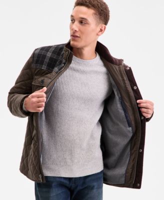 Men's Mixed Media Quilted Jacket