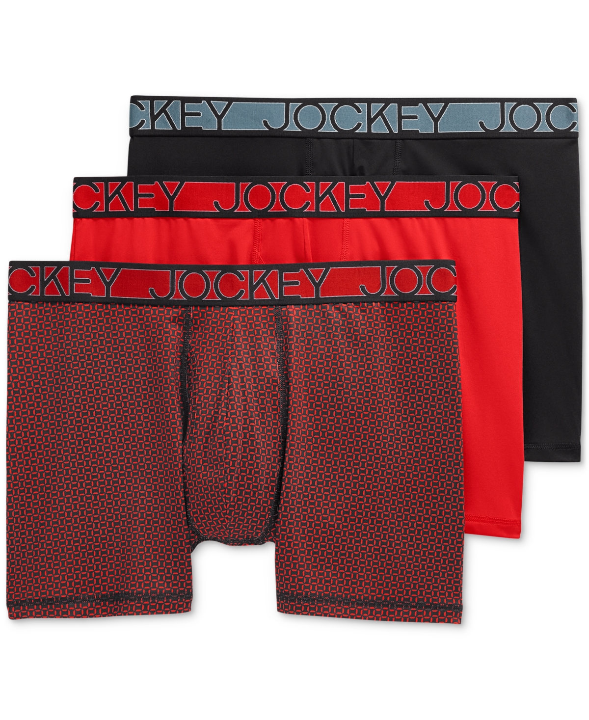 Jockey 3-pack Active Microfiber 5" Boxer Briefs In Multi