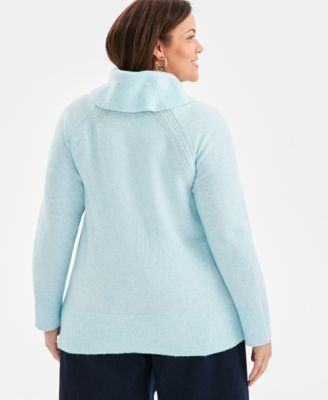 Plus Size Cozy Cowl-Neck Long-Sleeve Sweater, Macy's Exclusive 