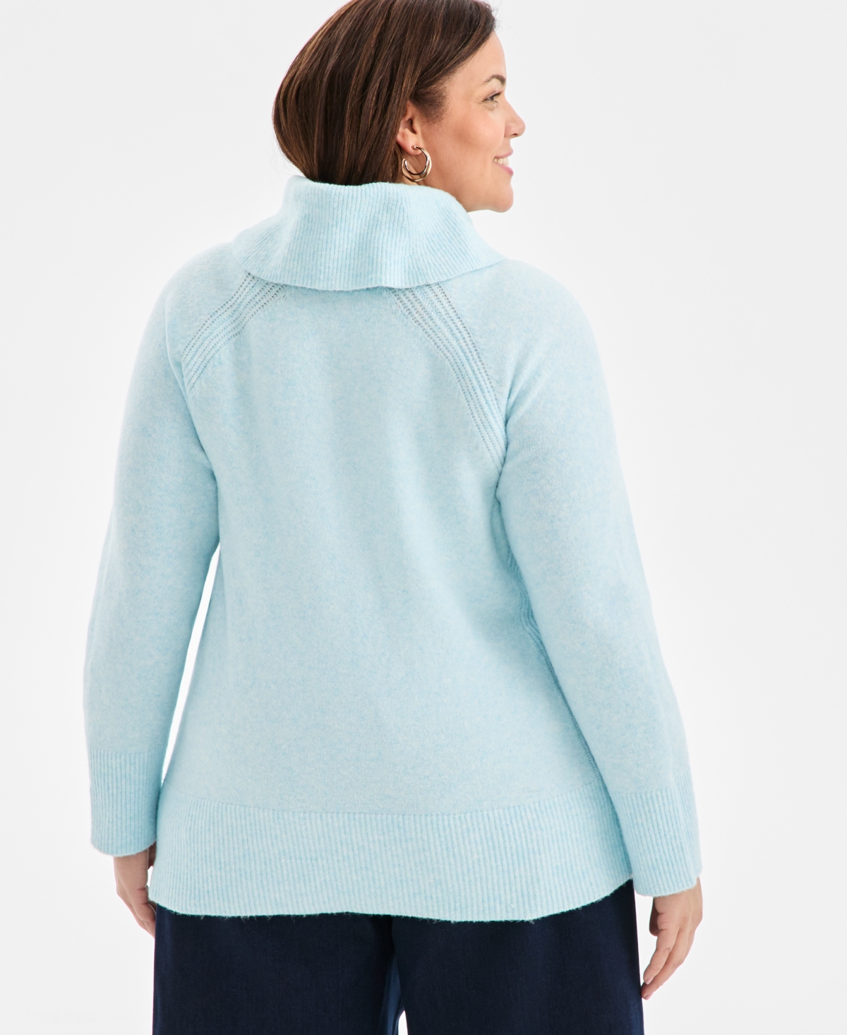 Style & Co Plus Cozy Cowl-Neck Long-Sleeve Sweater, Macy's Exclusive