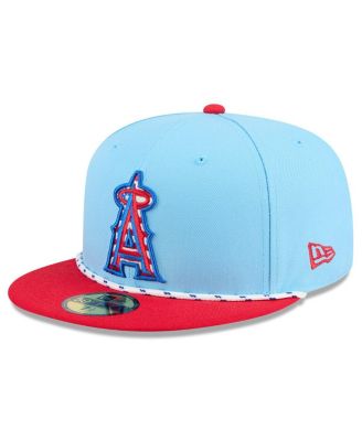 New Era - Men's Light Blue/Red Los Angeles Angels 2025 Fourth of July 59FIFTY Fitted Hat
