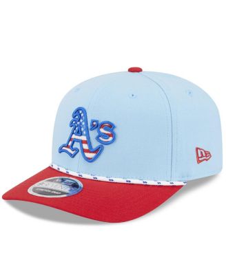 New Era - Men's Light Blue/Red Athletics 2025 Fourth of July 9SEVENTY Adjustable Hat