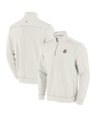 Tommy Bahama - Men's Cream Atlanta Braves Sport Tobago Bay Tri-Blend Half-Zip Sweatshirt