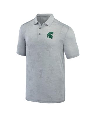 Men's Gray Michigan State Spartans Sport Palm Coast Palmera IslandZone Polo Shirt