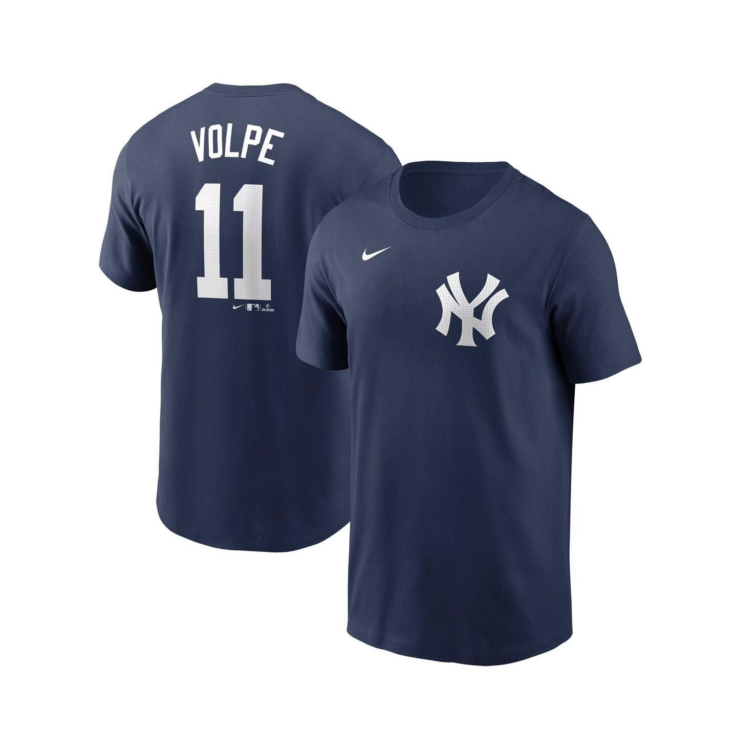 Мужская футболка Nike Anthony Volpe Navy New York Yankees Fuse Name & Number — фото 1