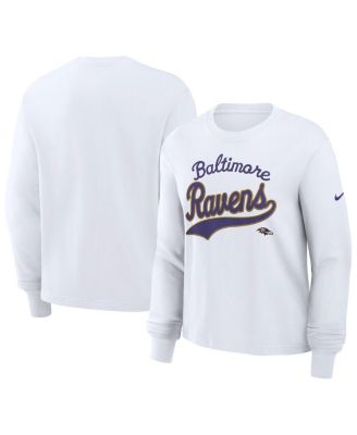 Nike - Women's White Baltimore Ravens Essential Long Sleeve Boxy T-Shirt