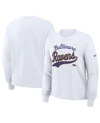 Nike Women's White Baltimore Ravens Essential Long Sleeve Boxy T-Shirt ...