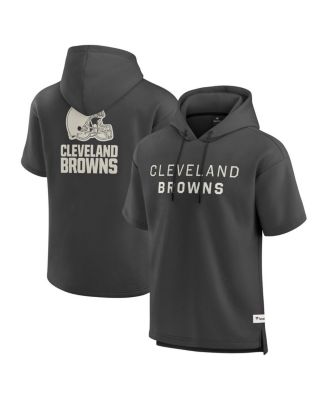 Fanatics - Men's Charcoal Cleveland Browns Elements Future Ground Lettering Short Sleeve Pullover Hoodie