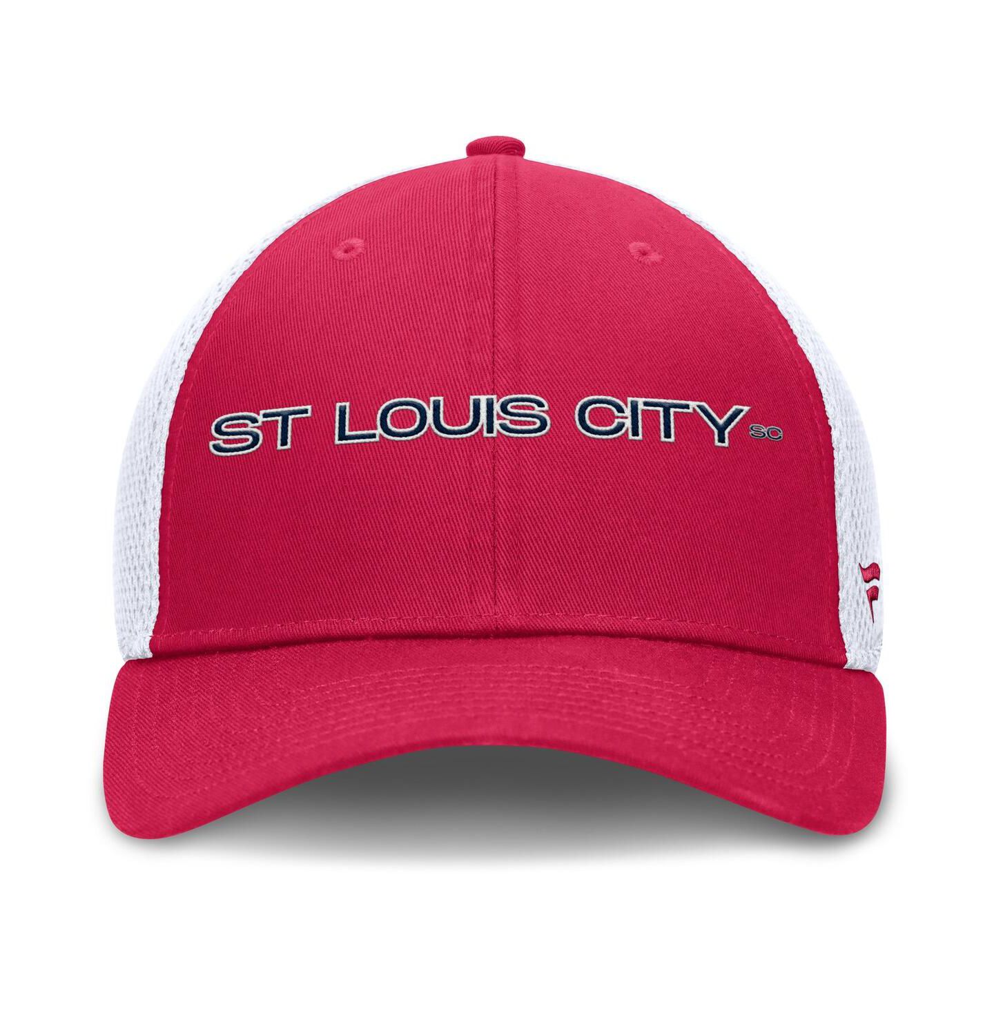 Мужская кепка Fanatics Red St. Louis City SC Rocket Flex Hat — фото 2