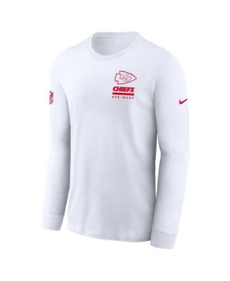 Men's White Kansas City Chiefs Sideline Performance Long Sleeve T-Shirt